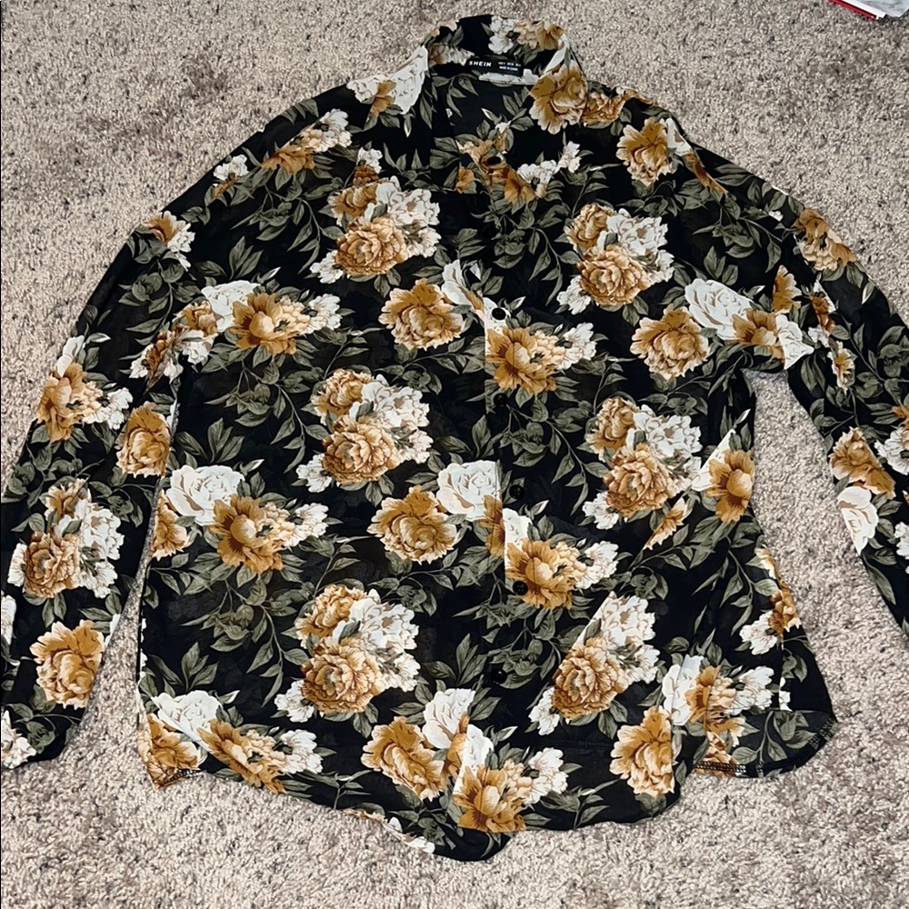 SHEIN Floral Button-Up Shirt